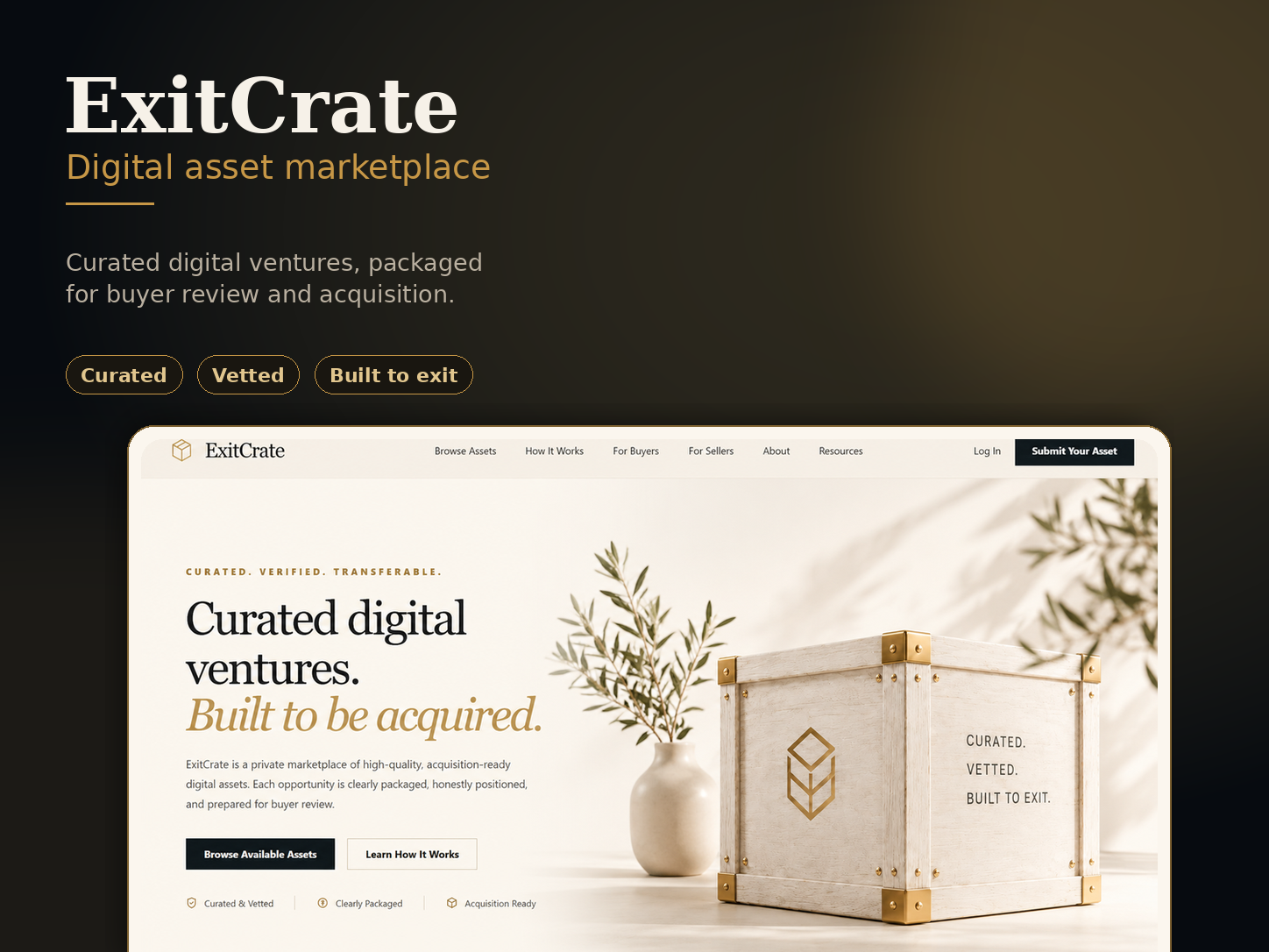 ExitCrate studio project mockup